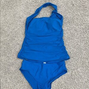 Blue Halter Neck Swimsuit
